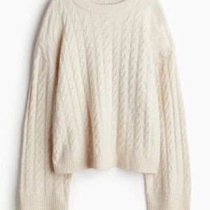 H&M Women's Ivory Cable Knit Sweater